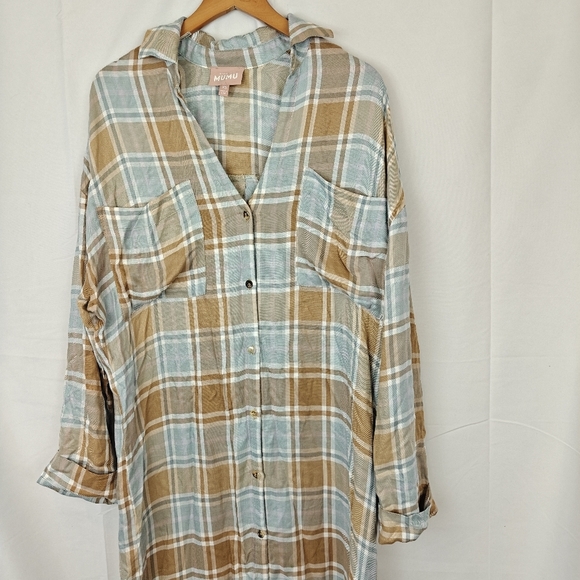 Show Me Your MuMu Leo Button Down Tunic in Georgetown Midi Dress Women's - Picture 12 of 16